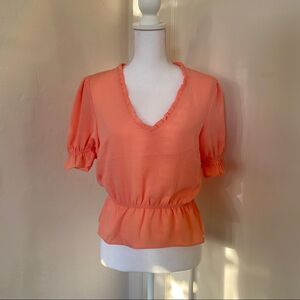 Topshop Morgan Ruffle Trim Peplum Top